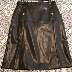Black Faux Leather Skirt